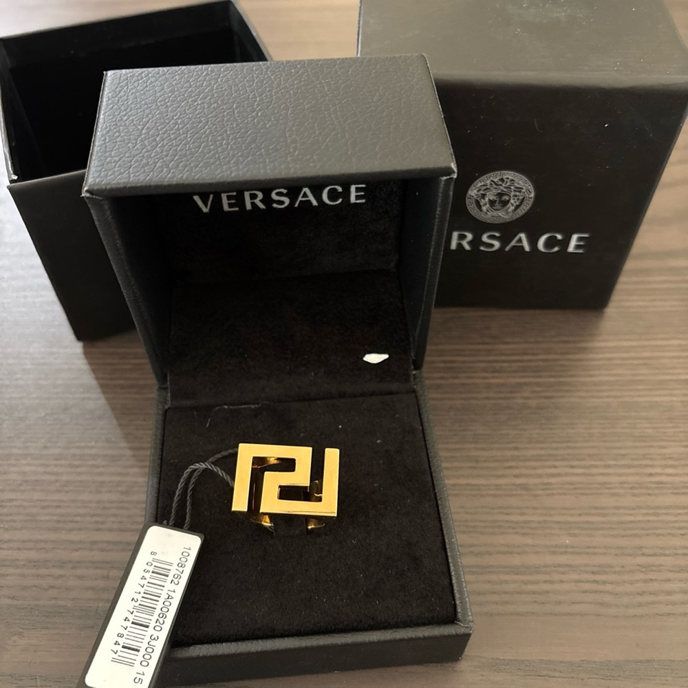 Versace Gold Geometric Ring